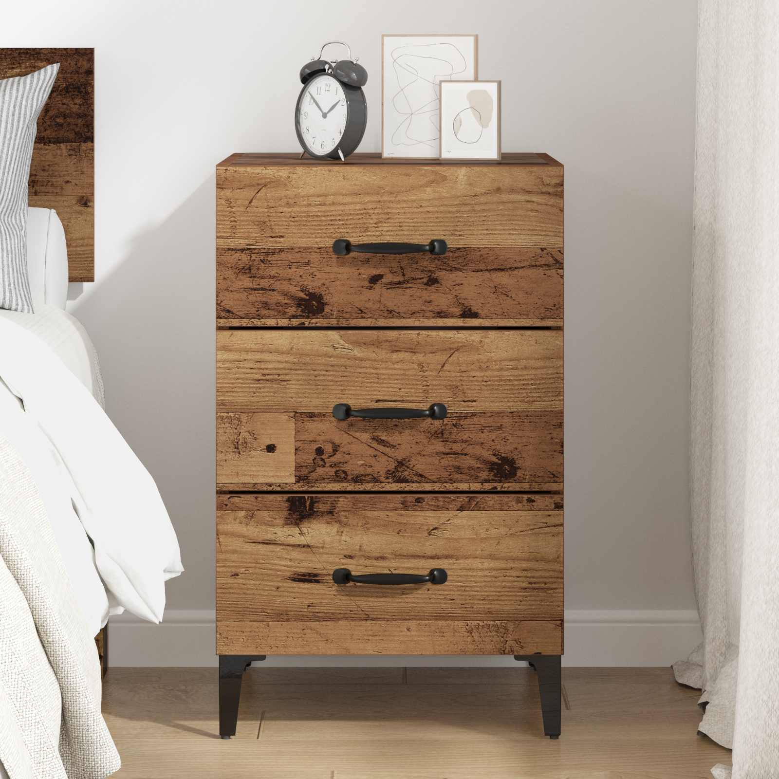 Cabinet de chevet Bois ancien 40 x 40,5 x 66 cm - XIOS