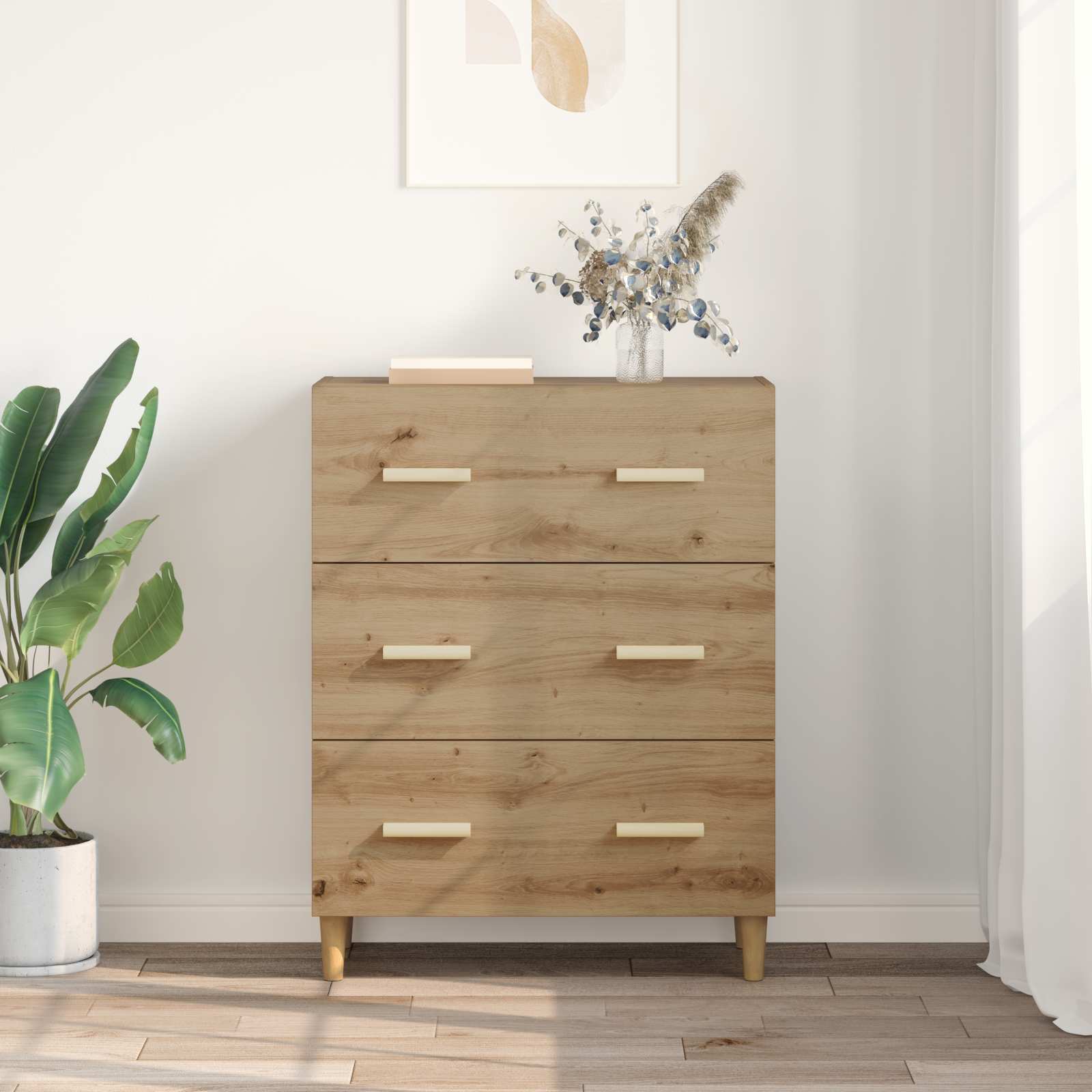 Buffet Chêne artisanal 69,5 x 34 x 90 cm Bois d'ingénierie - XIOS