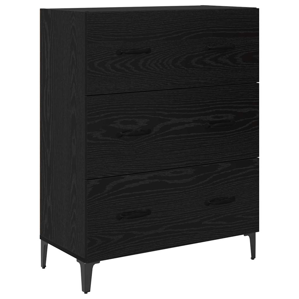 Buffet Chêne noir 69,5 x 34 x 90 cm Bois d'ingénierie et fer - XIOS