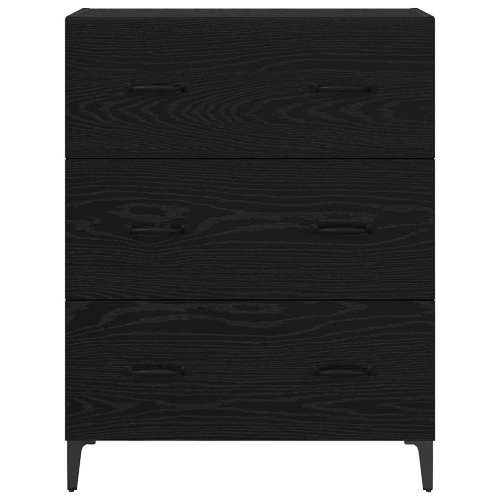 Buffet Chêne noir 69,5 x 34 x 90 cm Bois d'ingénierie et fer - XIOS