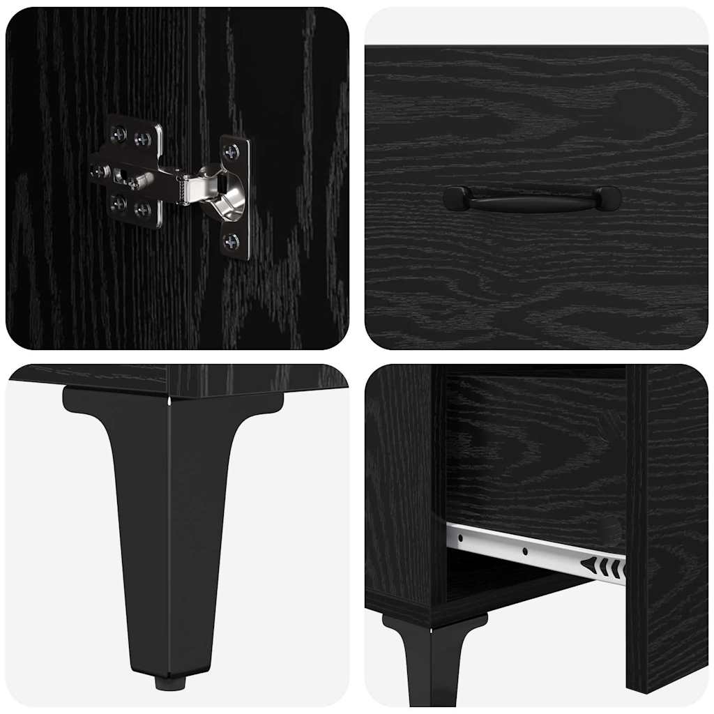 Buffet Chêne noir 69,5 x 34 x 90 cm Bois d'ingénierie - XIOS