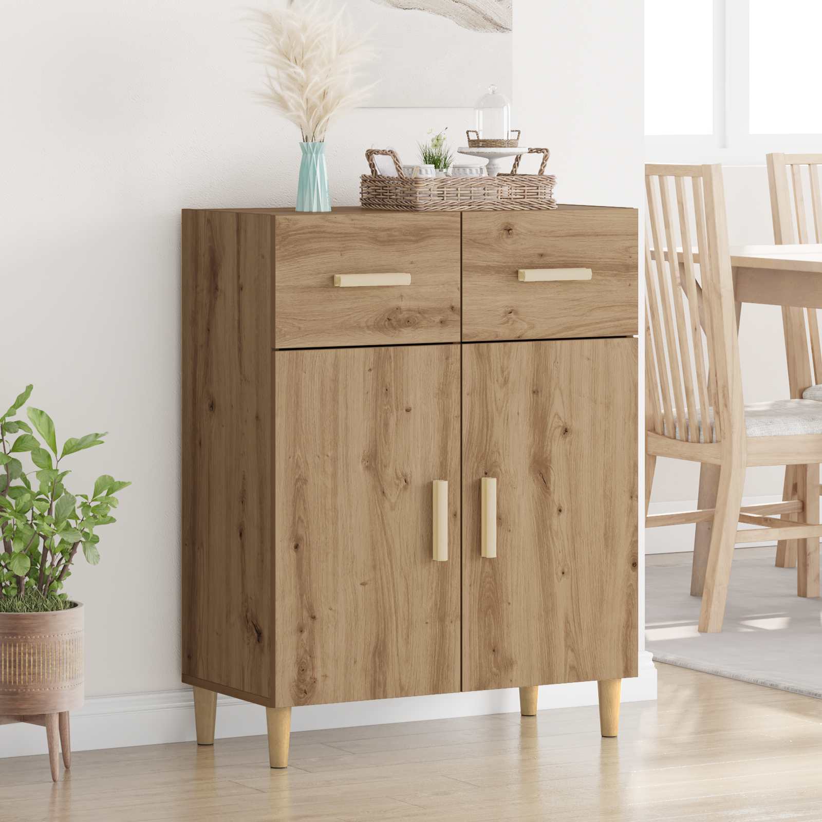 Buffet chêne artisanal 34 x 69,5 x 89 cm Bois d'ingénierie - XIOS