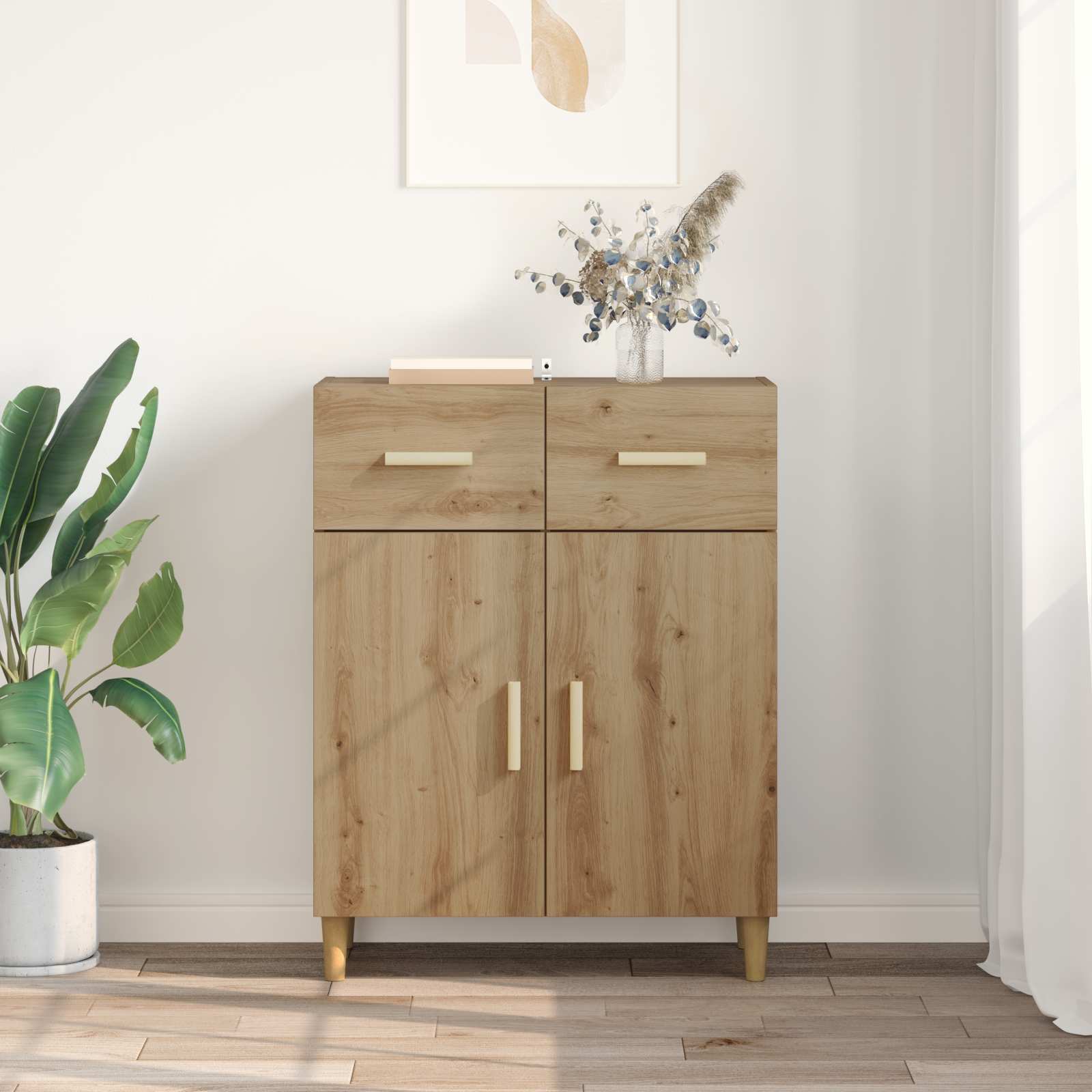 Buffet chêne artisanal 34 x 69,5 x 89 cm Bois d'ingénierie - XIOS