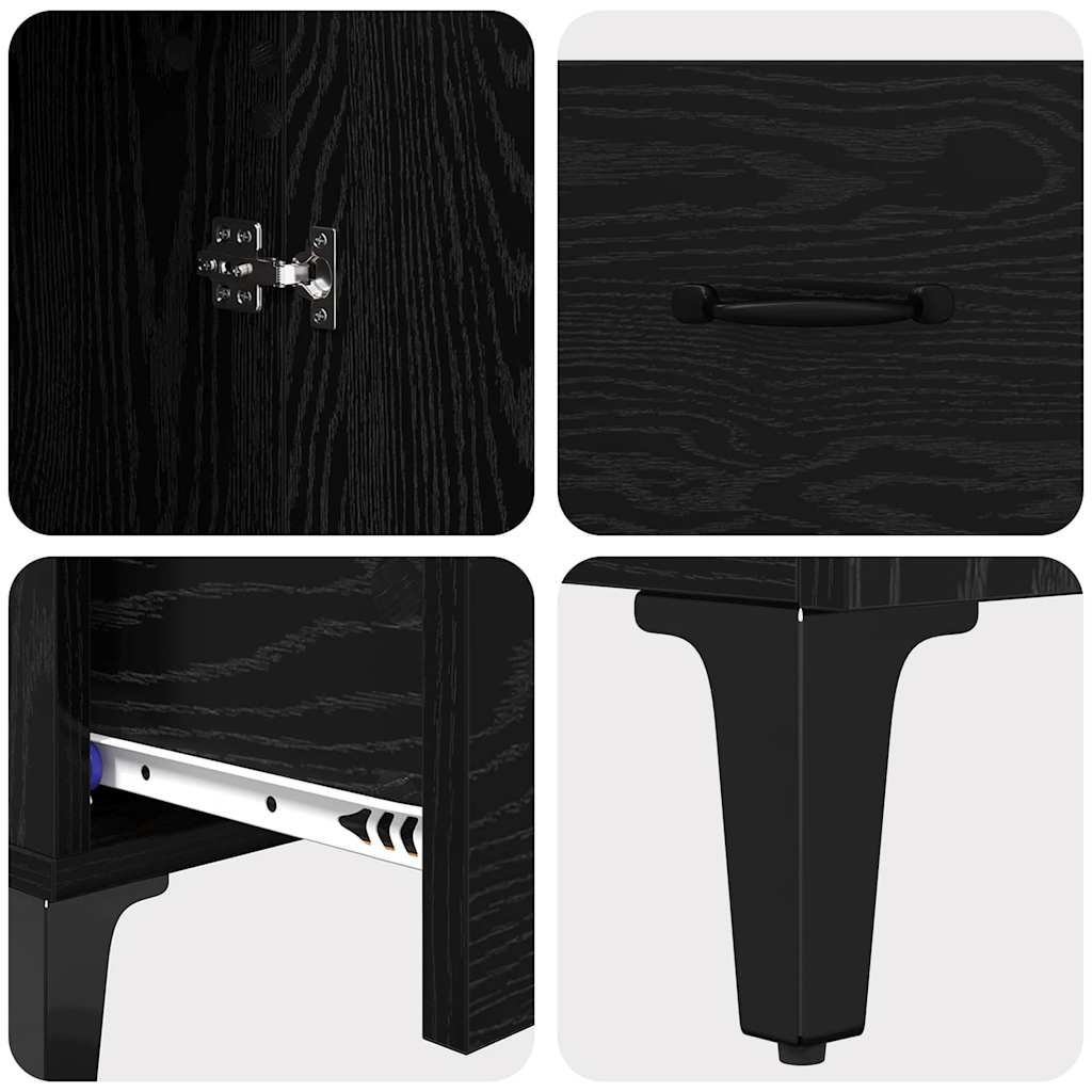 Haut Armoire avec tiroir Chêne noir 70 x 31 x 115 cm - XIOS