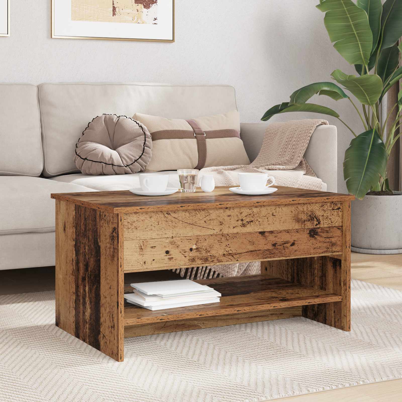 Table basse Bois Ancien 80 x 50,5 x 41,5 cm Bois d'ingénierie - XIOS