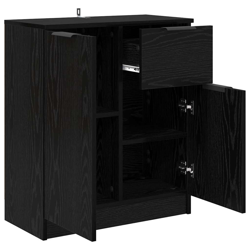 Buffet avec tiroir Chêne noir 60 x 30 x 70 cm Bois d'ingénierie - XIOS
