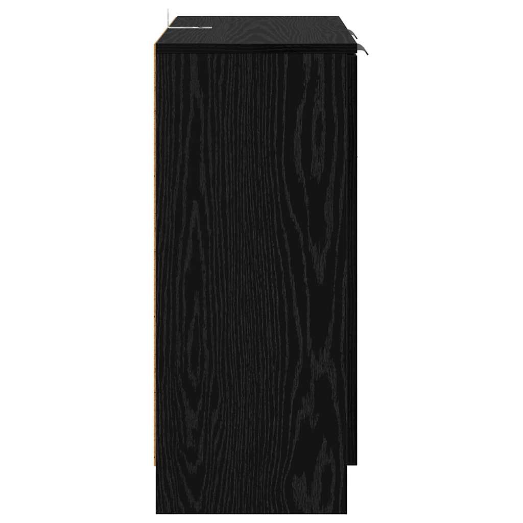 Buffet avec tiroir Chêne noir 60 x 30 x 70 cm Bois d'ingénierie - XIOS