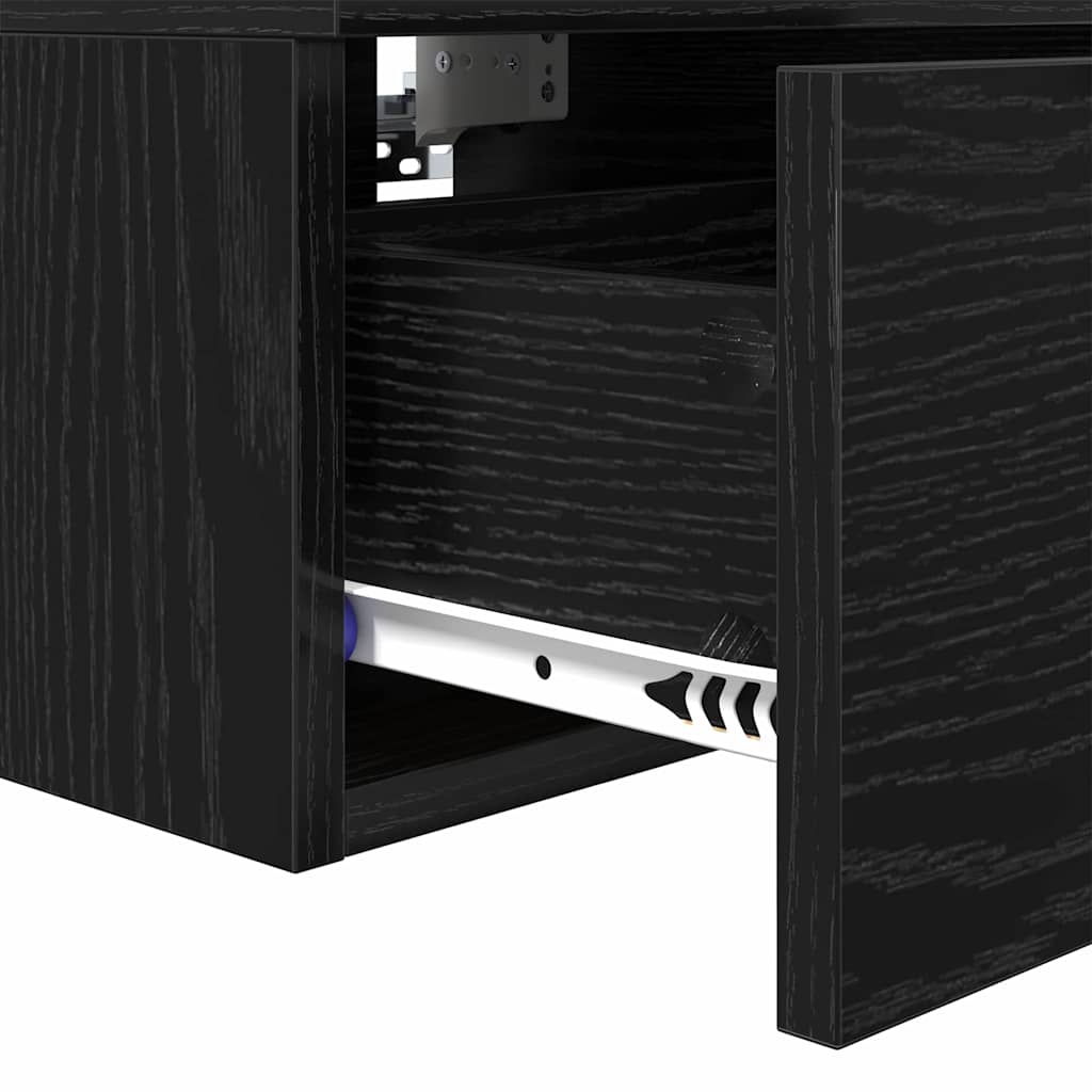 Cabinet de chevet avec tiroir 2 pcs Chêne noir 34 x 30 x 20 cm