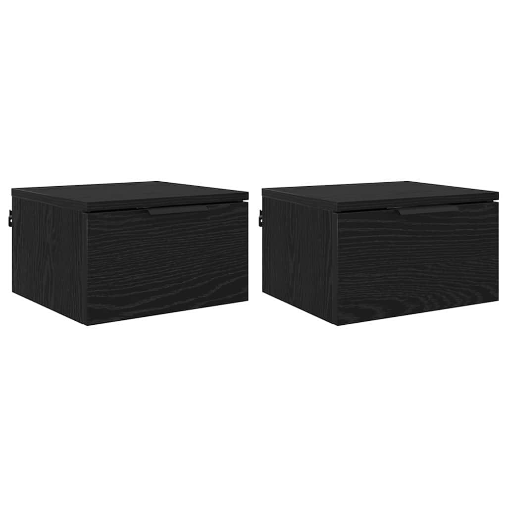 Cabinet de chevet avec tiroir 2 pcs Chêne noir 34 x 30 x 20 cm - XIOS