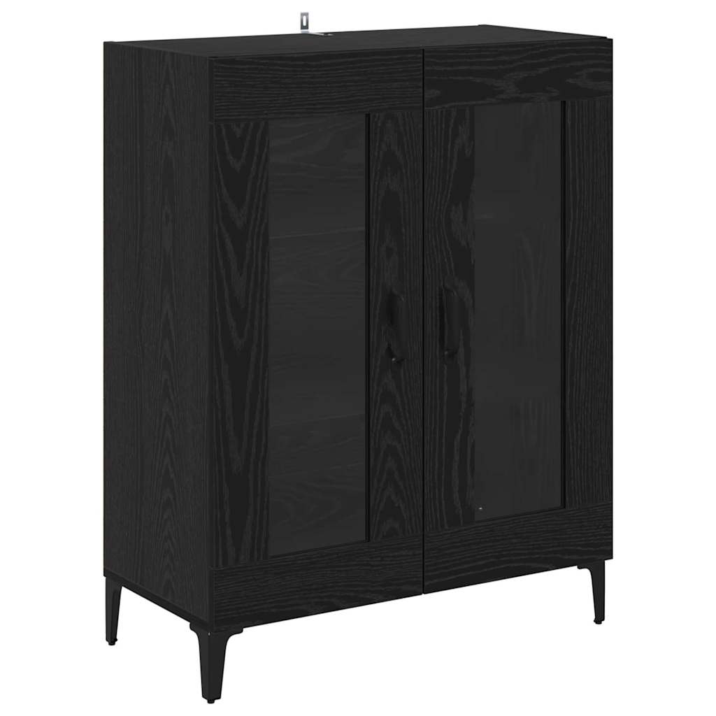 Buffet Chêne noir 69,5 x 34 x 90 cm Bois d'ingénierie et fer - XIOS