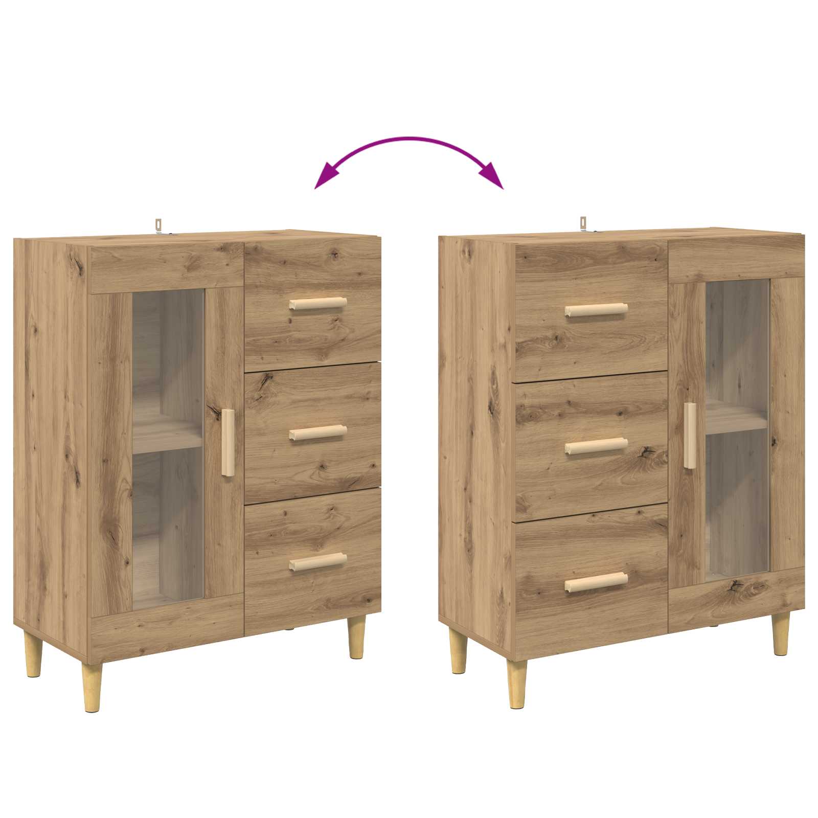Buffet Chêne artisanal 69,5 x 34 x 90 cm Bois d'ingénierie - XIOS