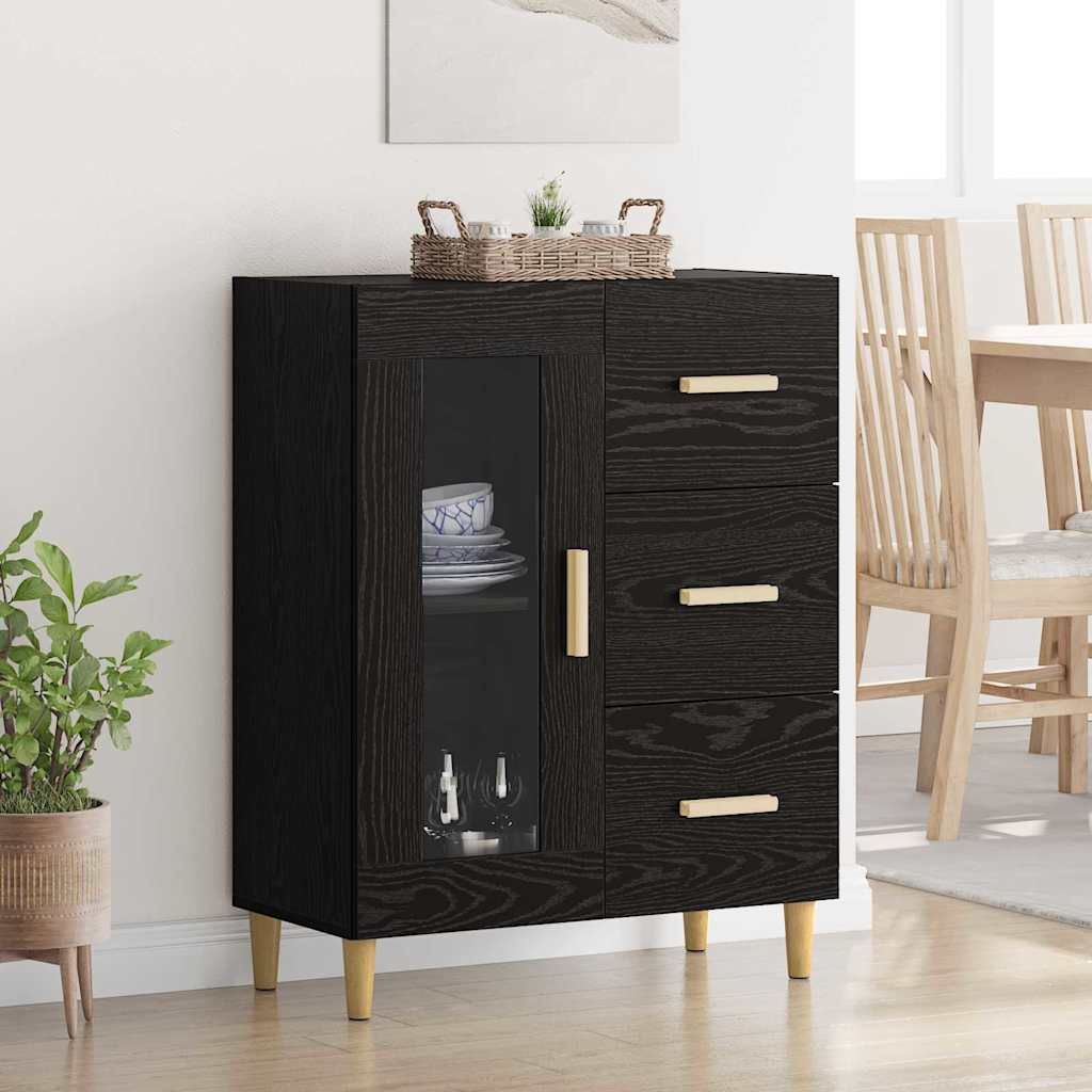 Buffet Chêne noir 69,5 x 34 x 90 cm Bois d'ingénierie - XIOS