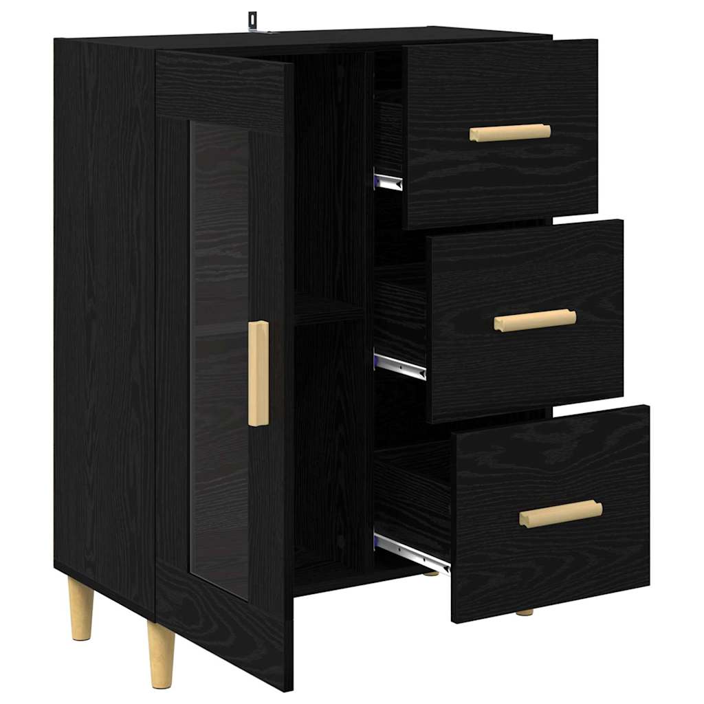 Buffet Chêne noir 69,5 x 34 x 90 cm Bois d'ingénierie - XIOS