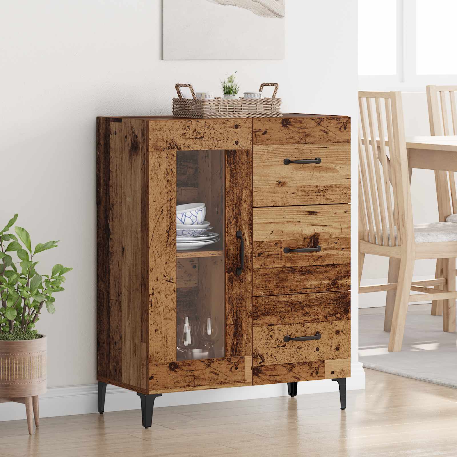 Buffet Bois Ancien 69,5 x 34 x 90 cm Bois d'ingénierie et fer - XIOS
