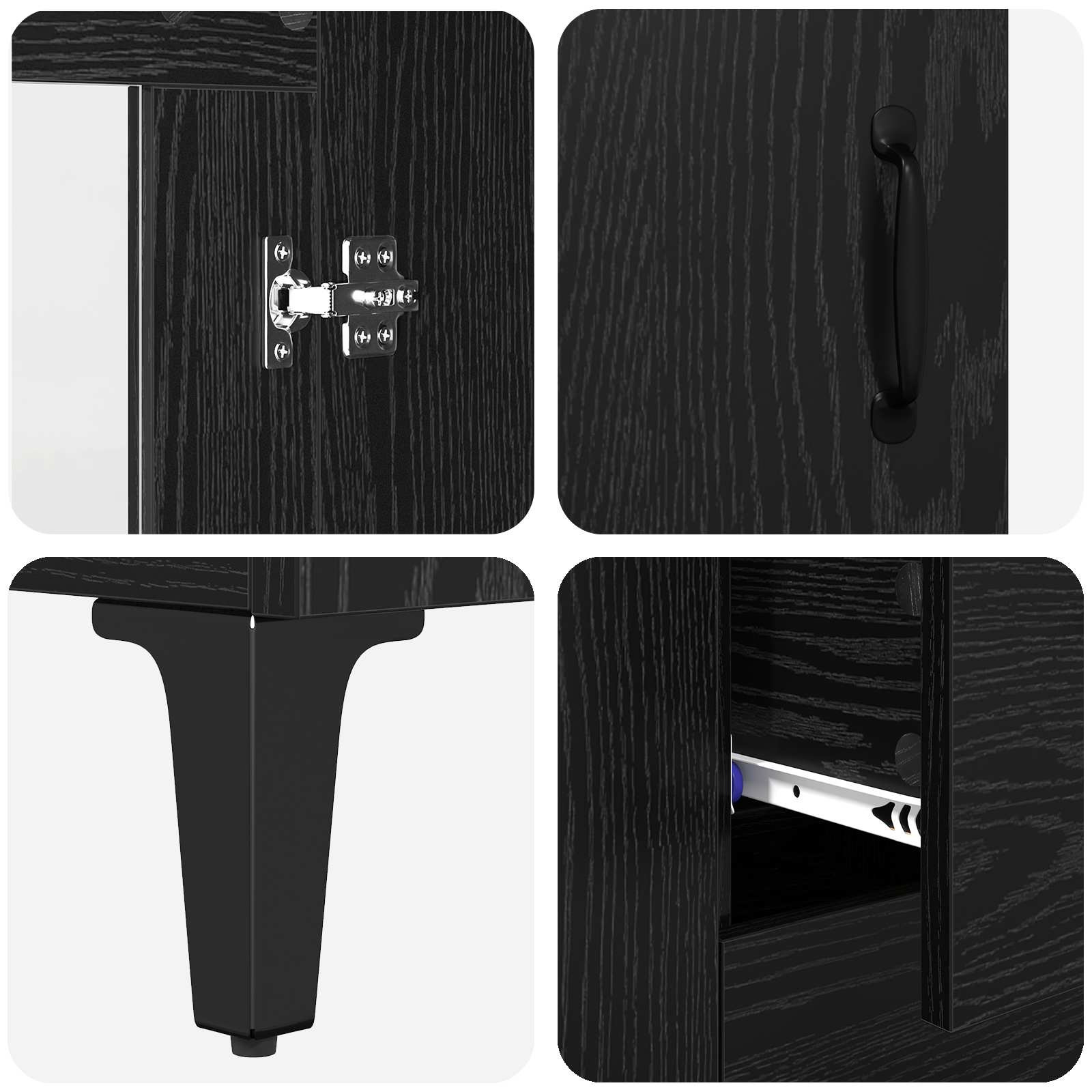 Buffet Chêne noir 69,5 x 34 x 90 cm Bois d'ingénierie et fer - XIOS