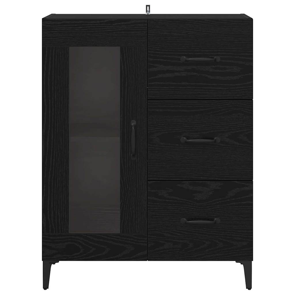 Buffet Chêne noir 69,5 x 34 x 90 cm Bois d'ingénierie et fer - XIOS