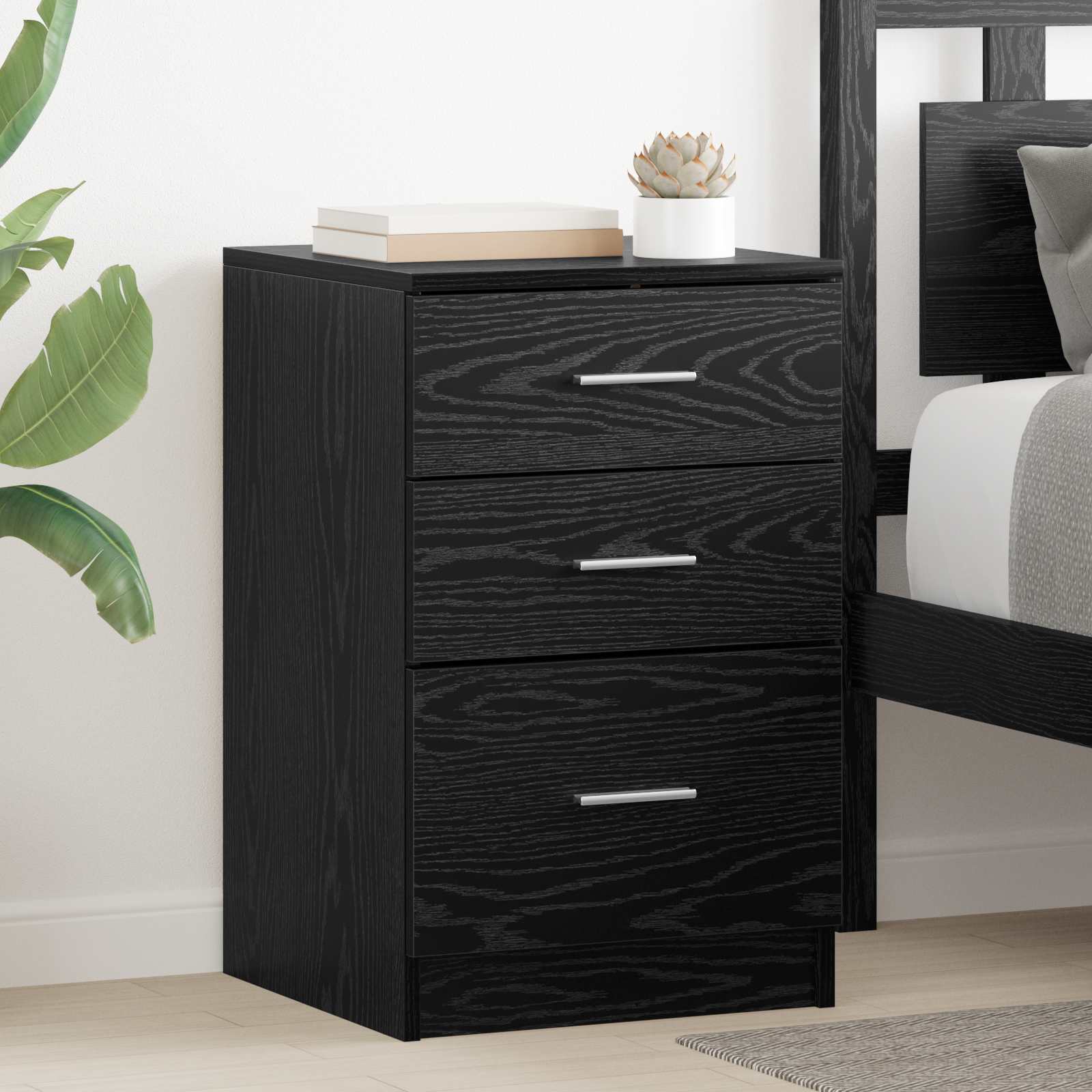 Cabinet de chevet Chêne noir 40 x 40 x 63 cm Bois d'ingénierie - XIOS