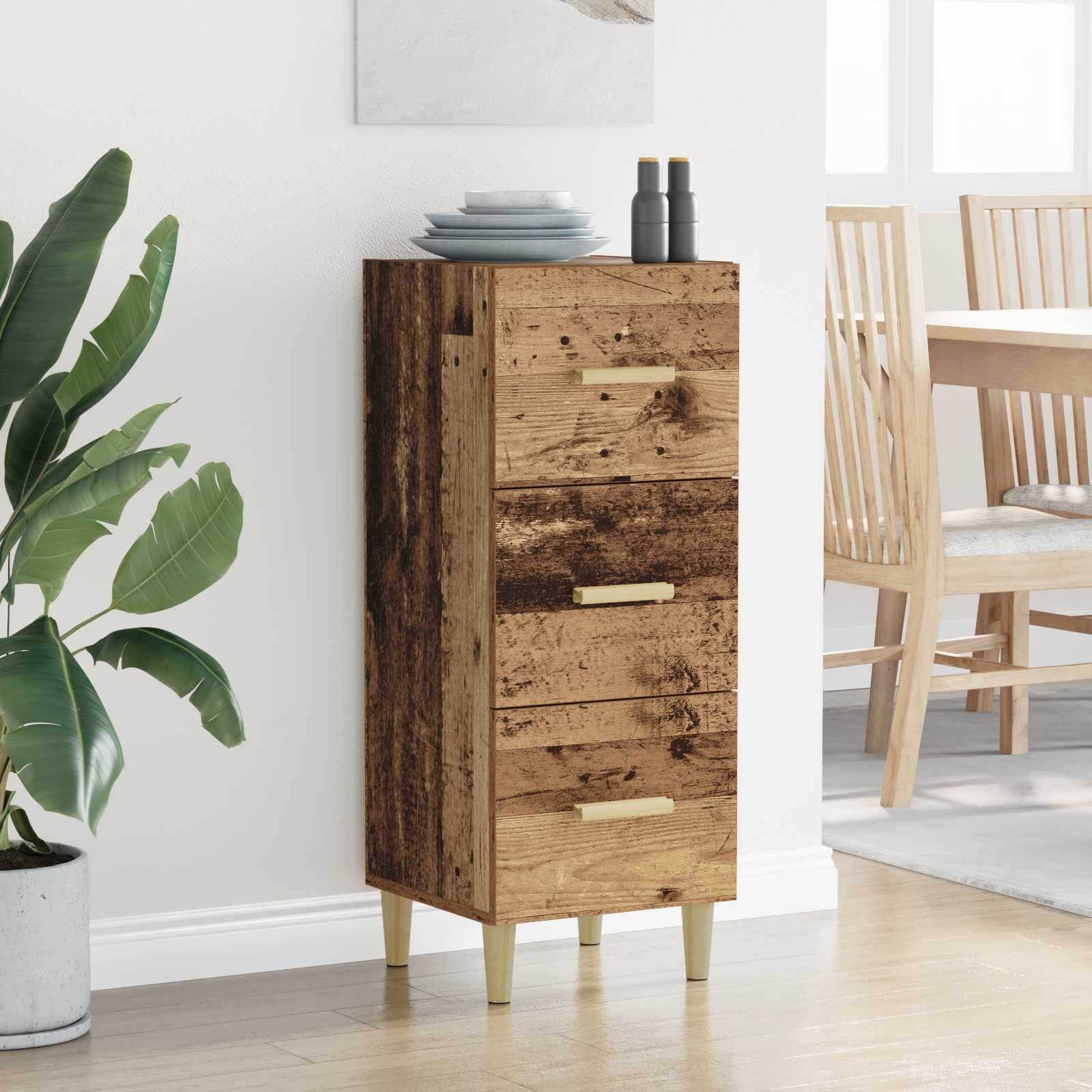 Buffet Bois ancien 34,5 x 34 x 90 cm Bois d'ingénierie - XIOS