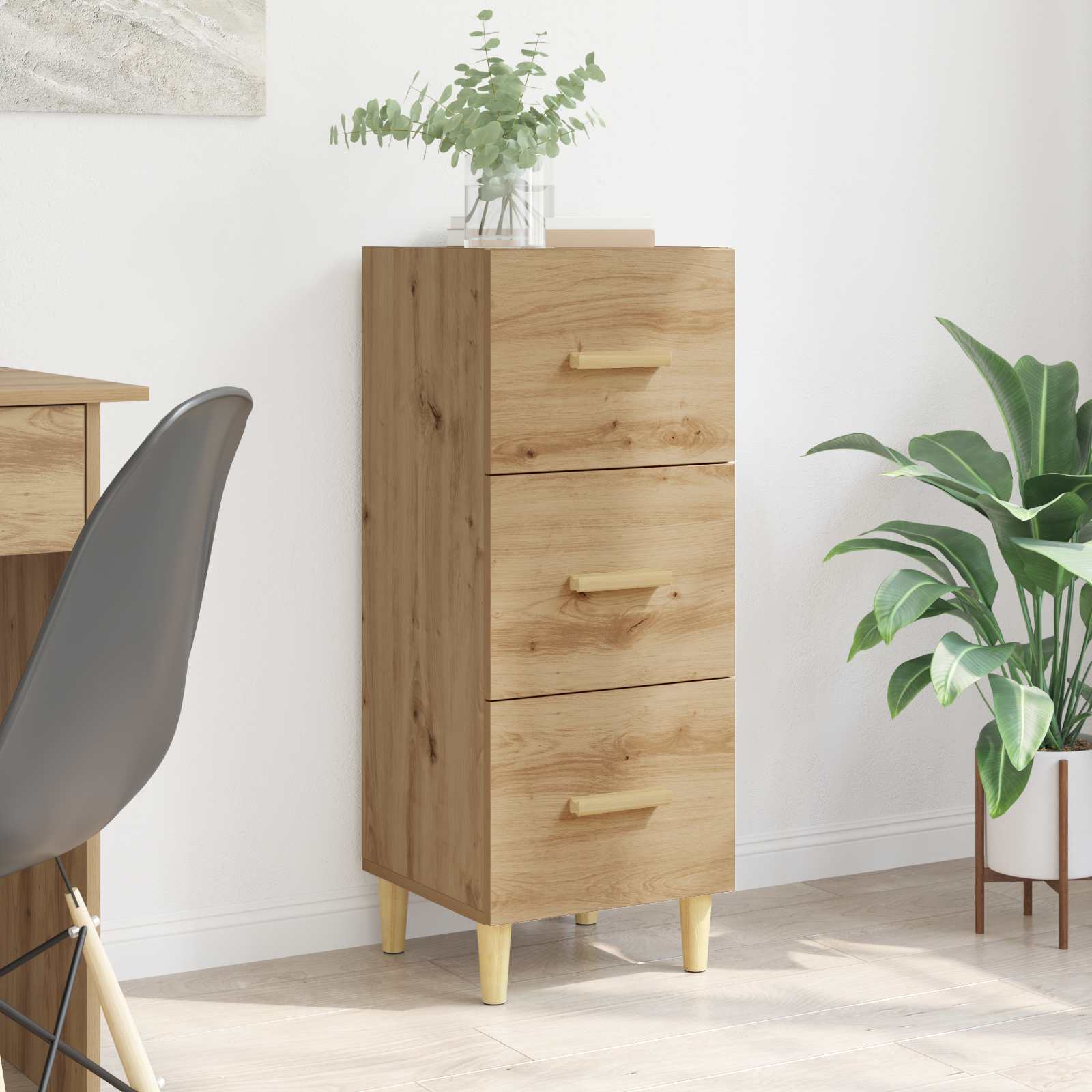 Buffet chêne artisanal 34,5 x 34 x 90 cm Bois d'ingénierie - XIOS