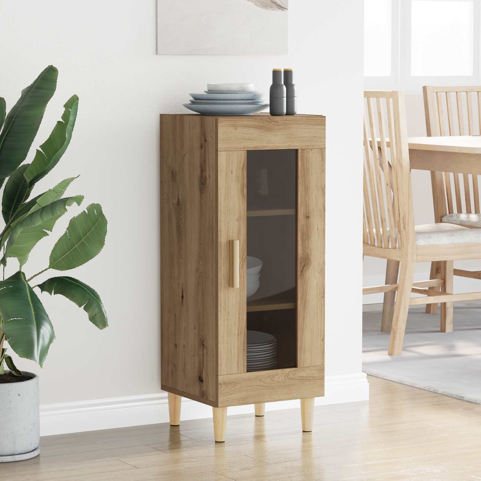 Buffet Chêne artisanal 34,5 x 32,5 x 90 cm Bois d'ingénierie - XIOS