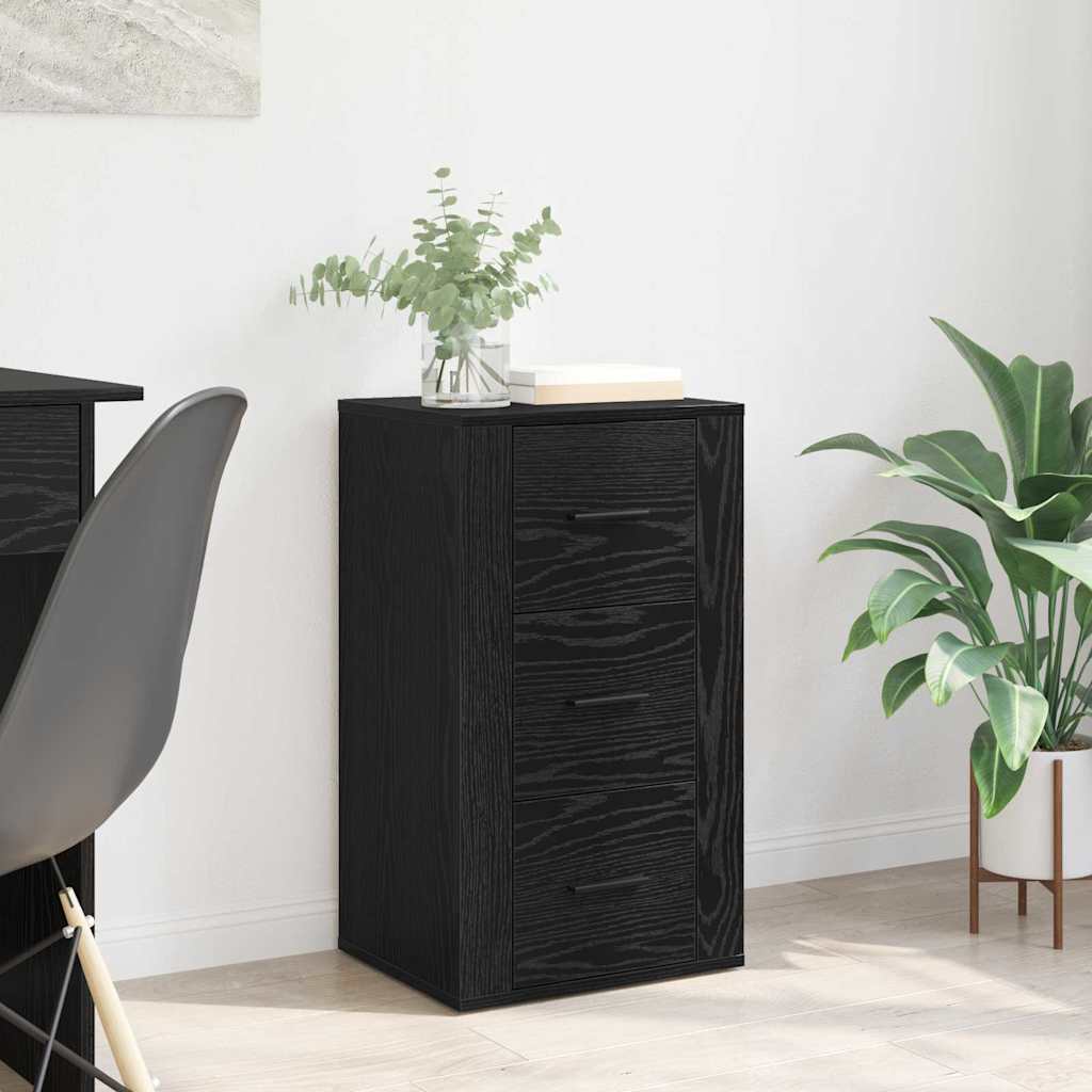 Buffet avec tiroir Chêne noir 40 x 33 x 70 cm Bois d'ingénierie - XIOS