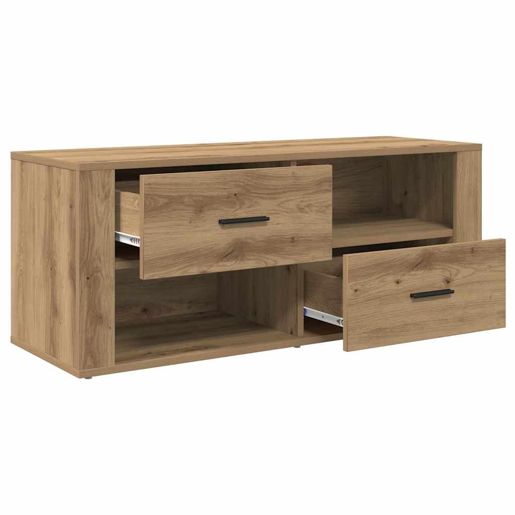 Meuble TV Chêne artisanal 100 x 35 x 40 cm Bois d'ingénierie - XIOS