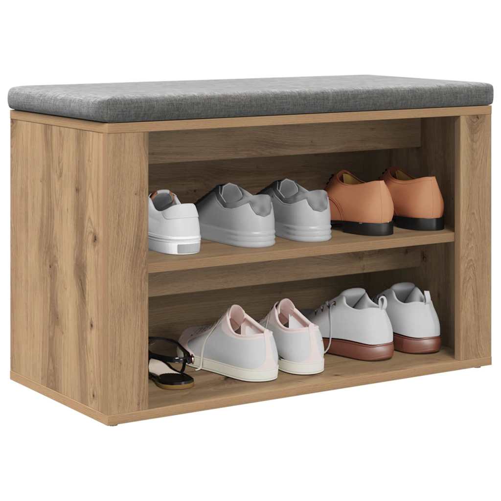 Rack à chaussures avec étagère chêne artisanal 75 x 35 x 45 cm - XIOS