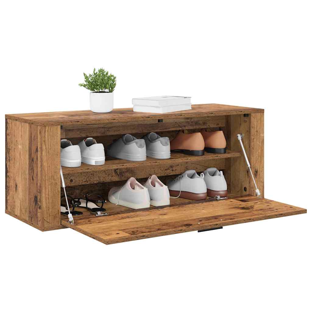 Cabinet à chaussures avec étagère Bois ancien 100 x 35 x 38 cm - XIOS