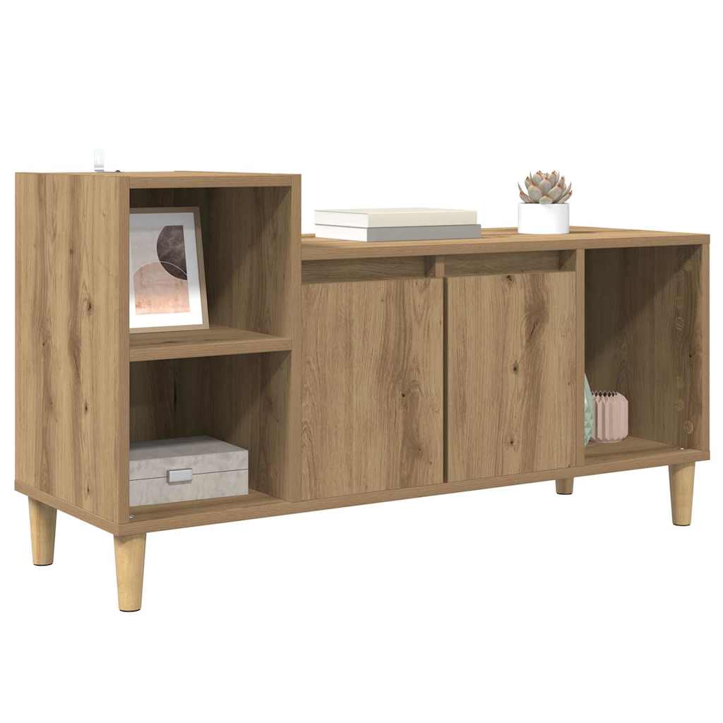 Meuble TV Chêne artisanal 100 x 35 x 55 cm Bois d'ingénierie - XIOS