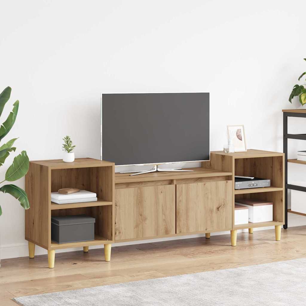 Meuble TV Chêne artisanal 160 x 35 x 55 cm Bois d'ingénierie - XIOS