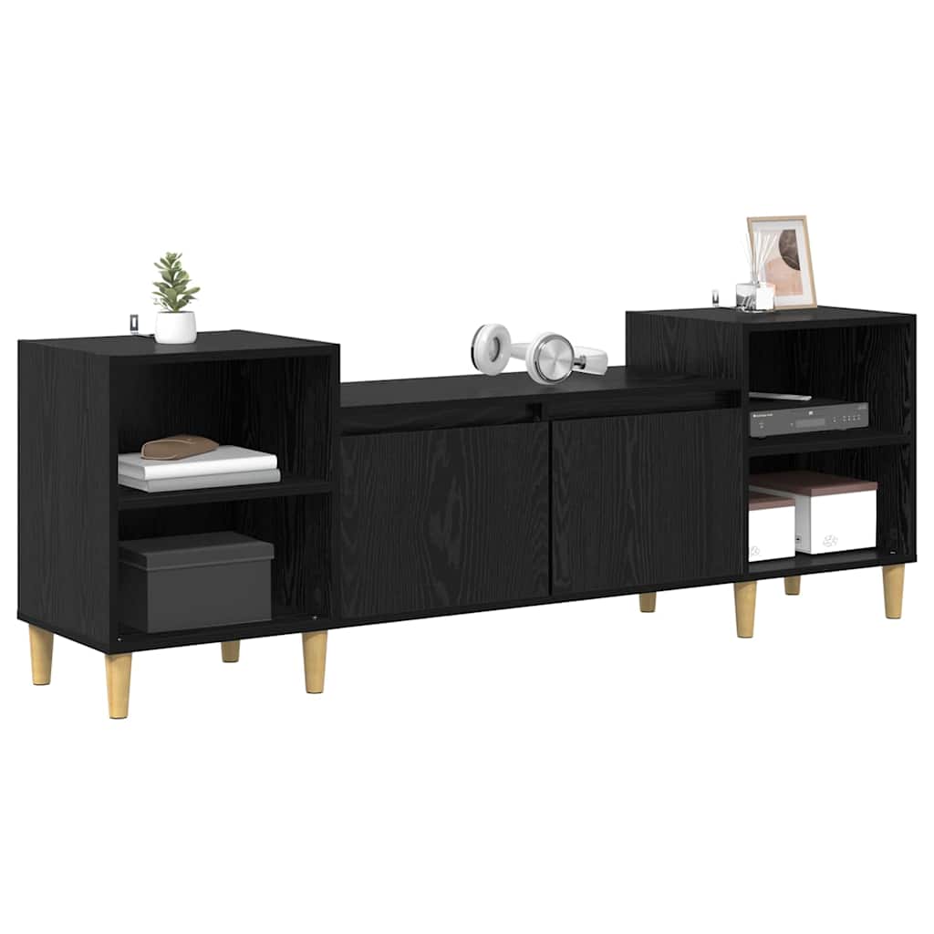 Meuble TV Chêne noir 160 x 35 x 55 cm Bois d'ingénierie - XIOS
