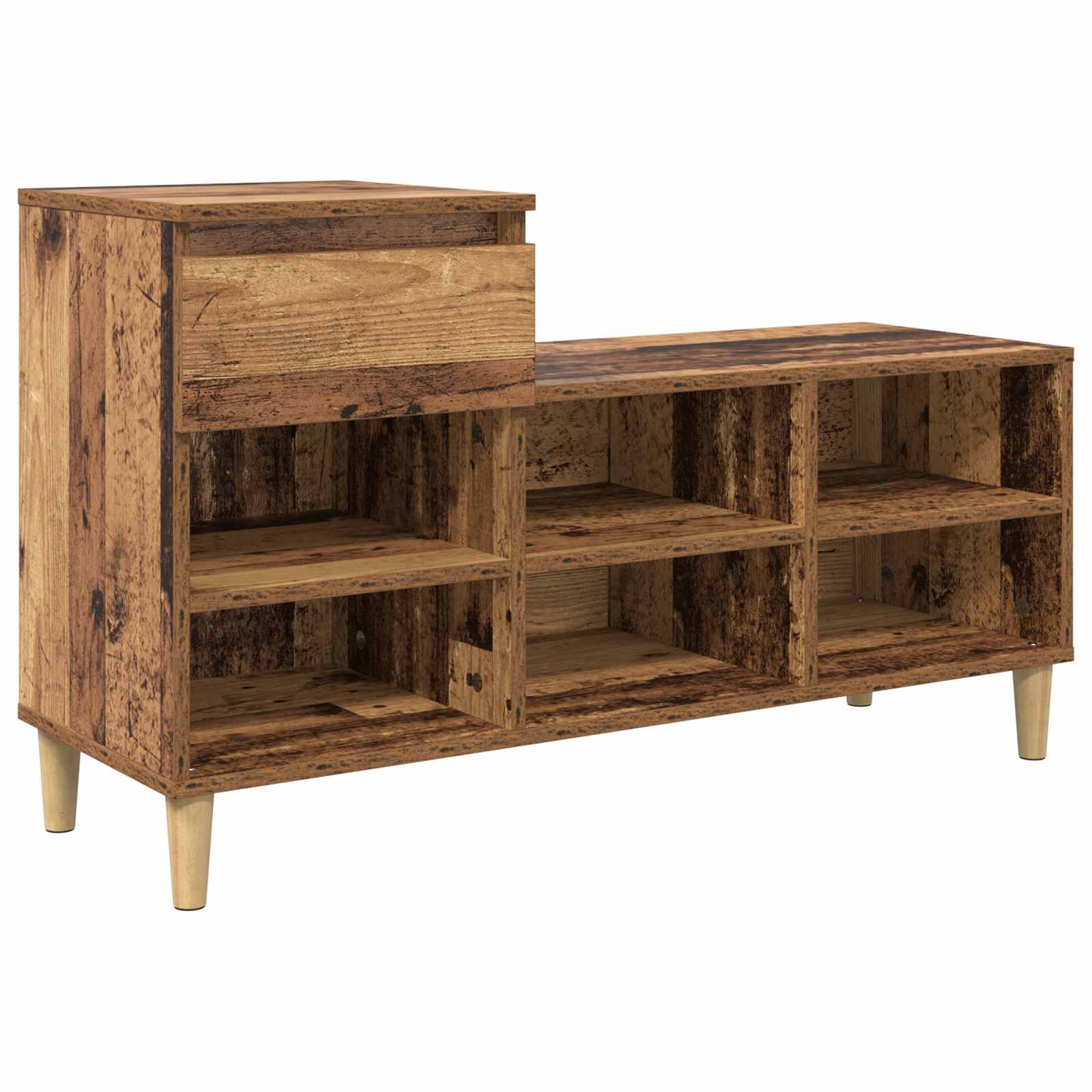 Cabinet à chaussures avec tiroir Bois ancien 102 x 36 x 60 cm - XIOS