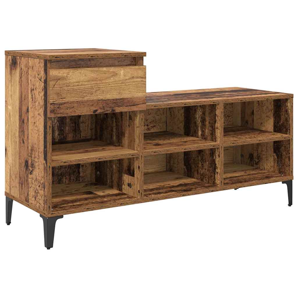 Cabinet à chaussures avec tiroir Bois ancien 102 x 36 x 60 cm - XIOS