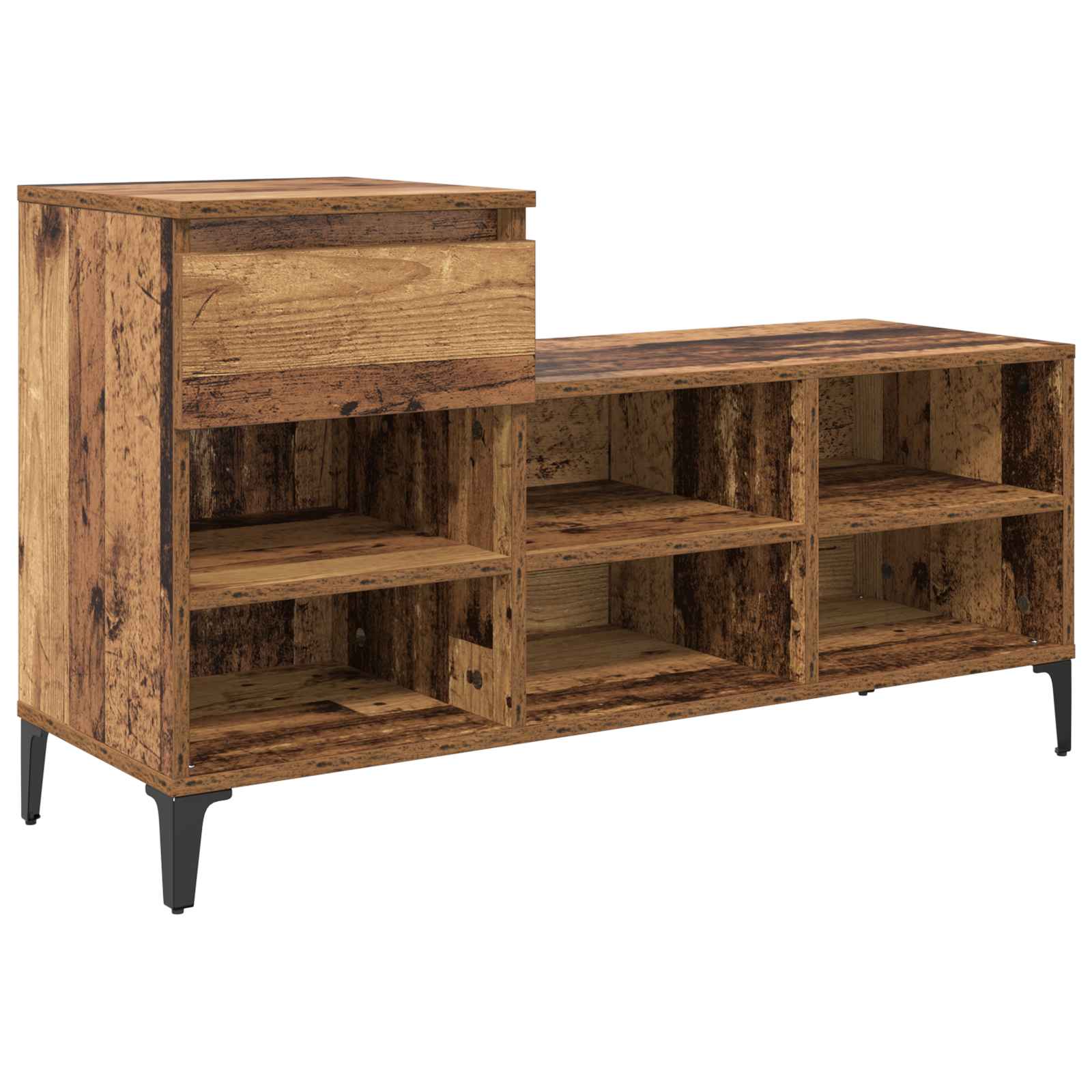 Cabinet à chaussures avec tiroir Bois ancien 102 x 36 x 60 cm - XIOS