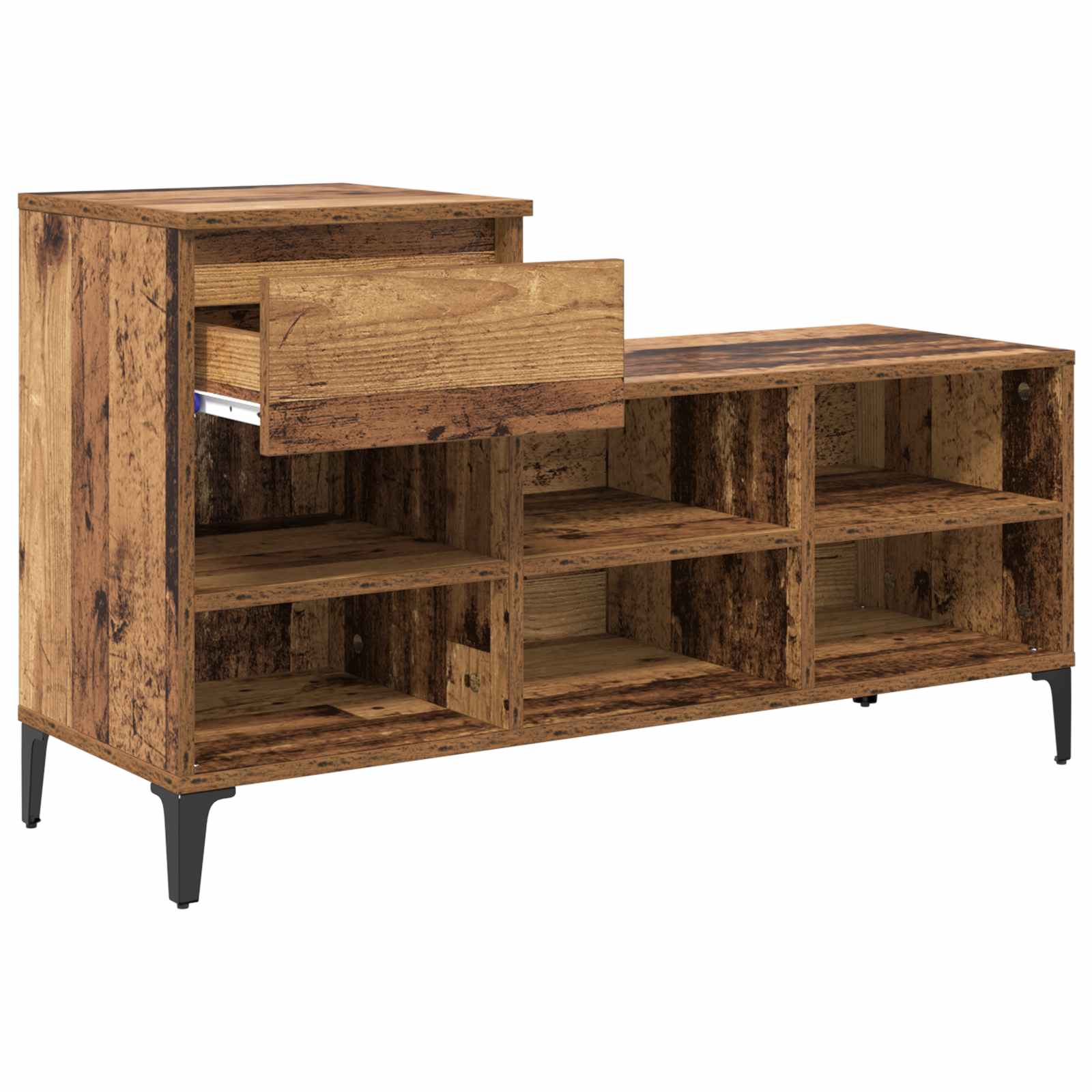 Cabinet à chaussures avec tiroir Bois ancien 102 x 36 x 60 cm - XIOS