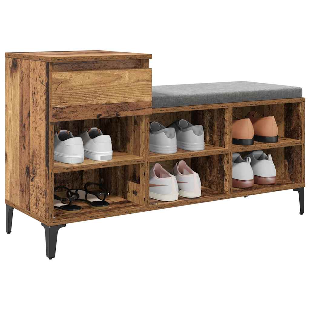Cabinet à chaussures avec tiroir Bois ancien 102 x 36 x 60 cm - XIOS