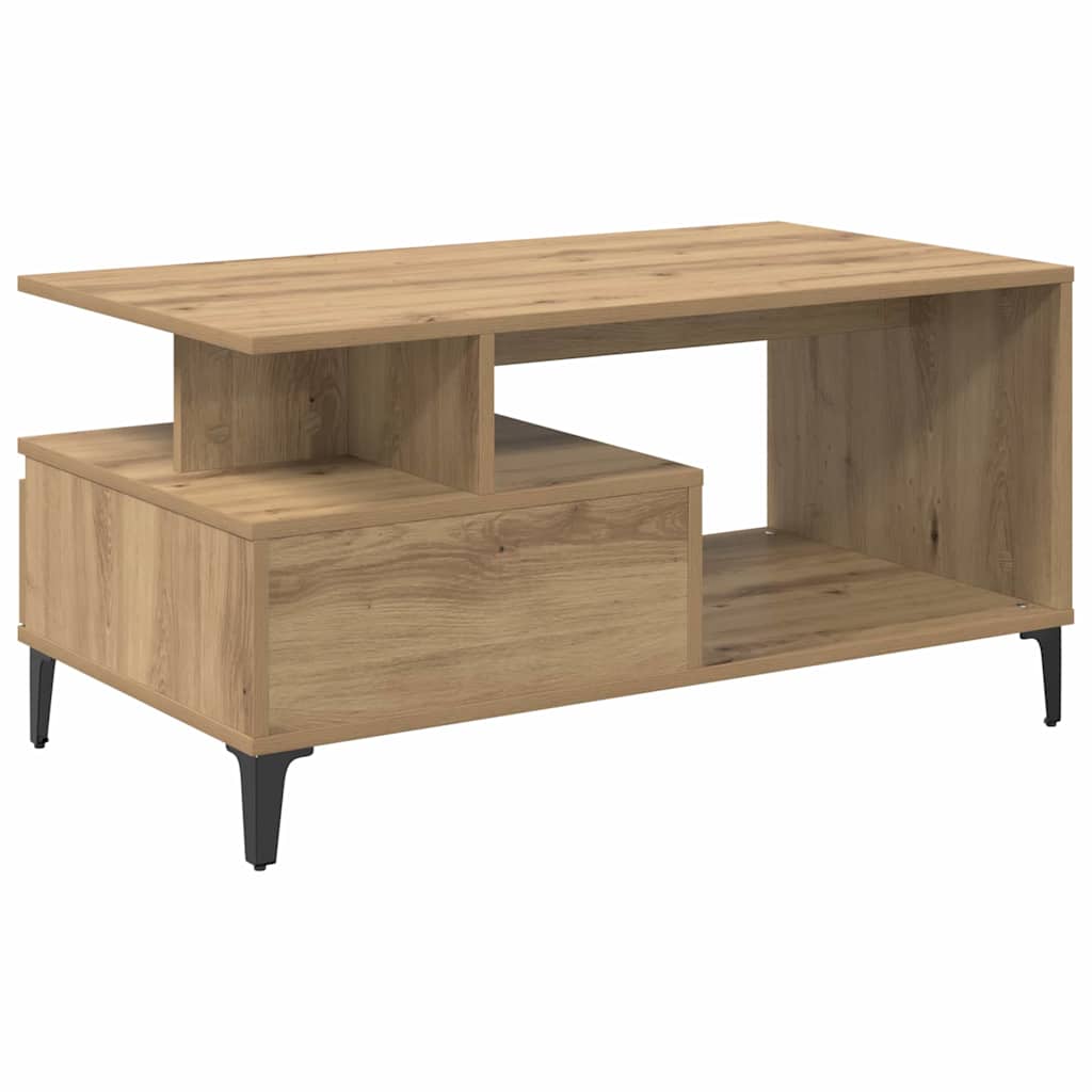 Table basse Chêne artisanal 90 x 49 x 45 cm Bois d'ingénierie - XIOS