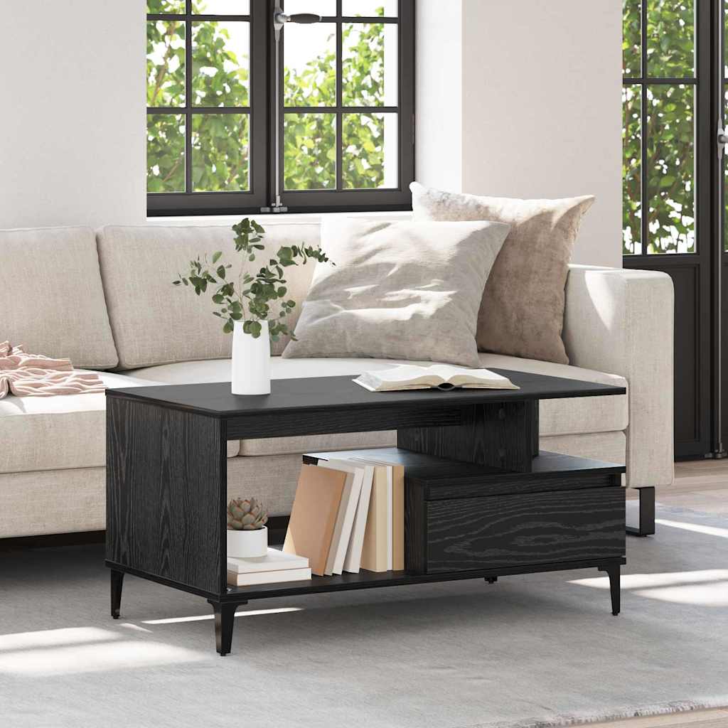 Table basse Chêne noir 90 x 49 x 45 cm Bois d'ingénierie - XIOS