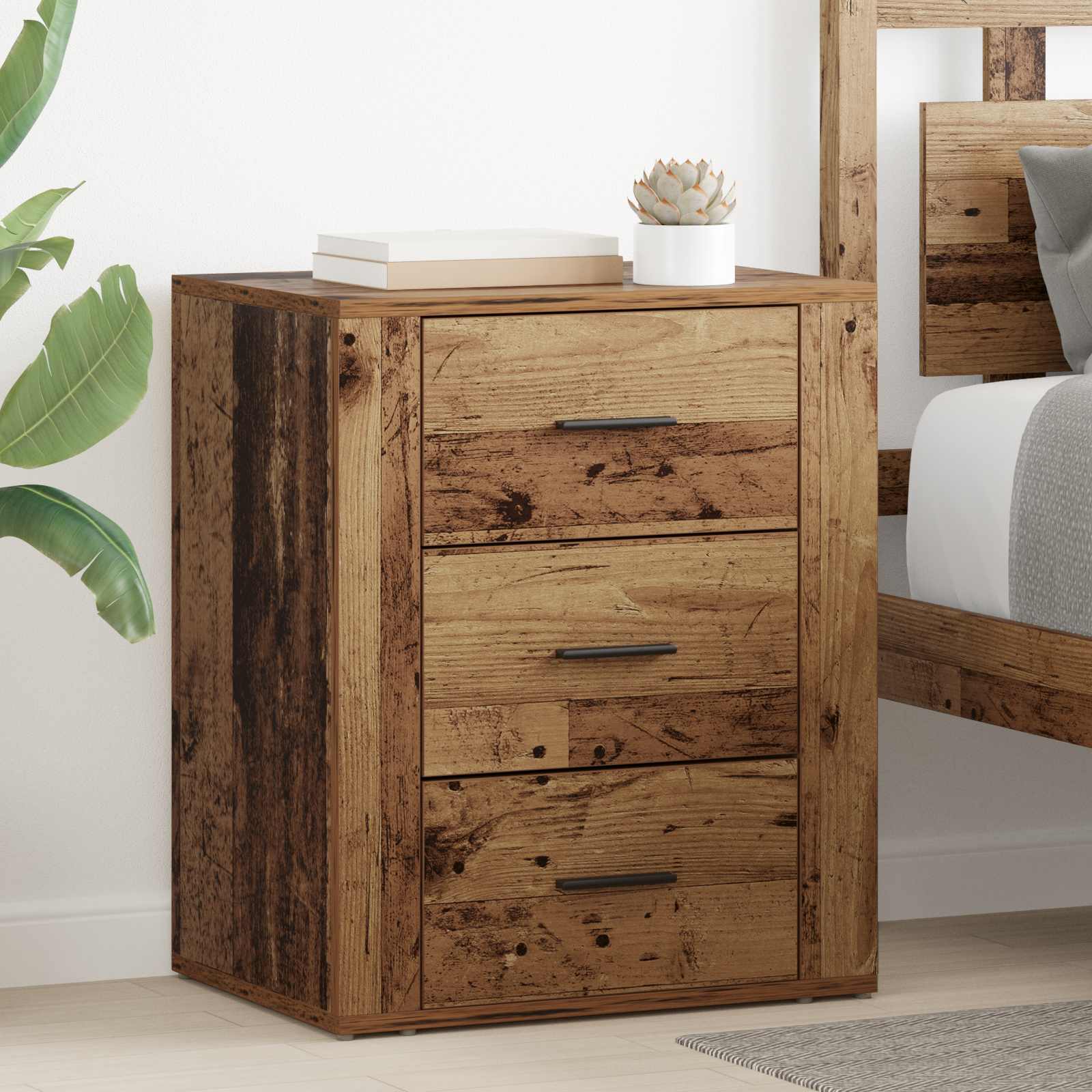 Cabinet de chevet Bois ancien 35 x 50 x 60 cm Bois d'ingénierie - XIOS