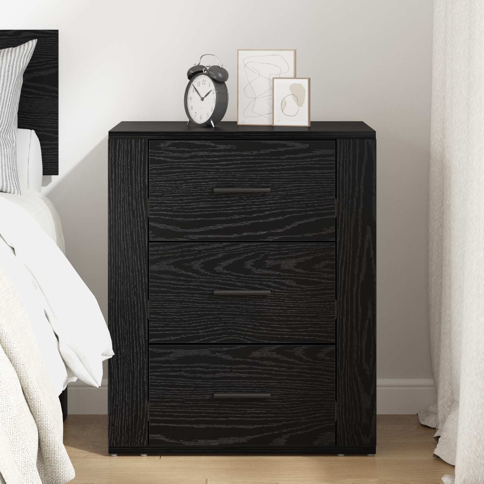 Cabinet de chevet Chêne noir 35 x 50 x 60 cm Bois d'ingénierie - XIOS