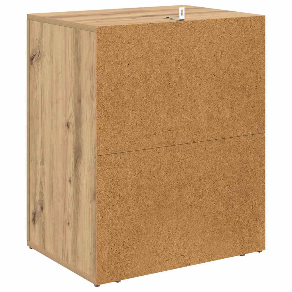 Cabinet de chevet avec tiroir chêne artisanal 50 x 36 x 60 cm - XIOS