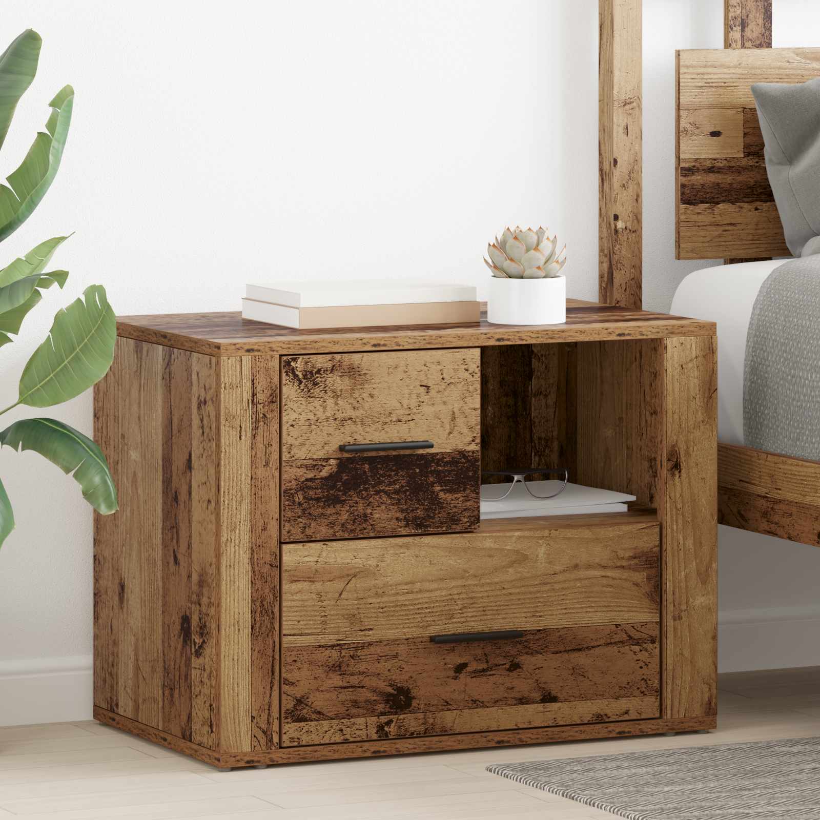 Cabinet de chevet Bois ancien 35 x 60 x 50 cm Bois d'ingénierie - XIOS