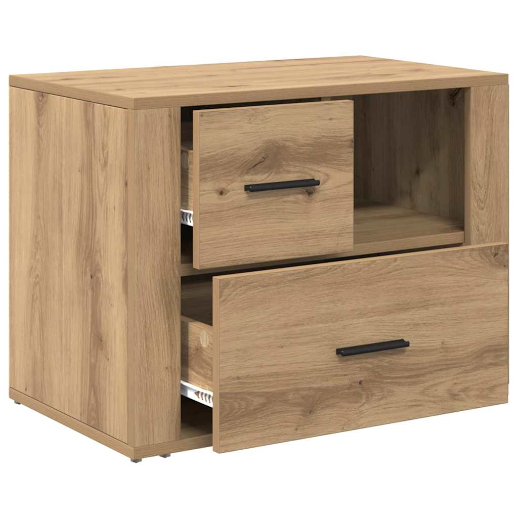 Cabinet de chevet avec tiroir chêne artisanal 60 x 36 x 45 cm - XIOS