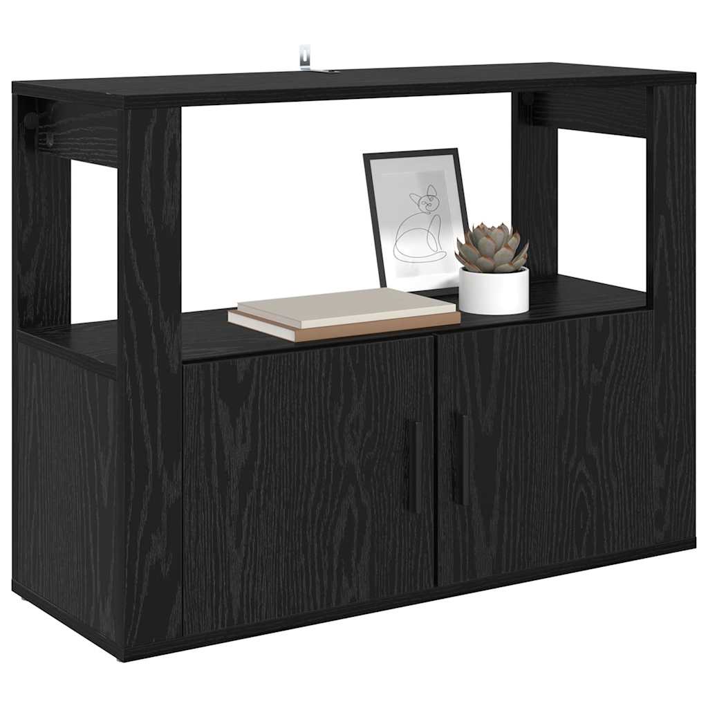 Buffet Chêne noir 80 x 30 x 60 cm Bois d'ingénierie - XIOS