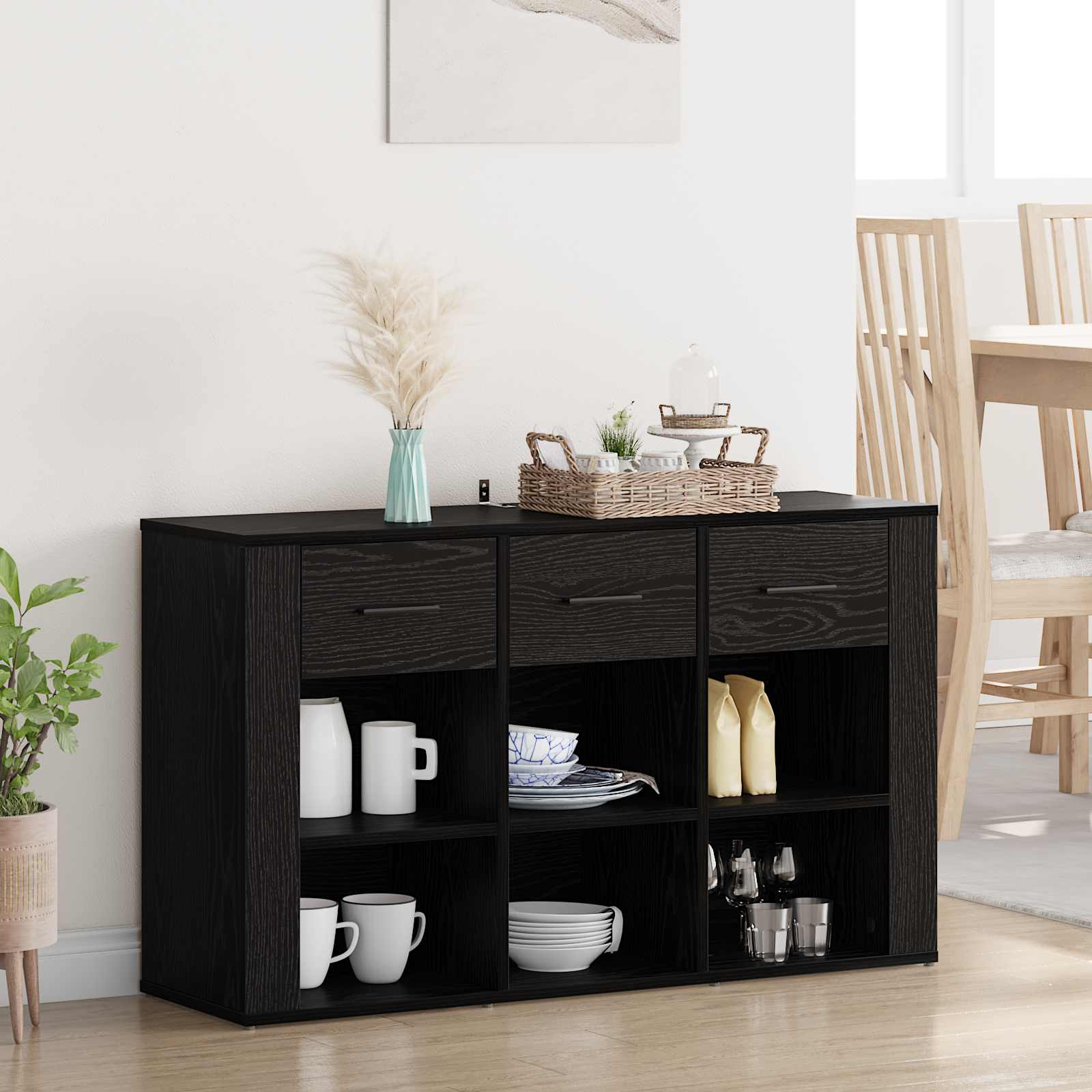 Buffet Chêne noir 100 x 30 x 59,5 cm Bois d'ingénierie - XIOS