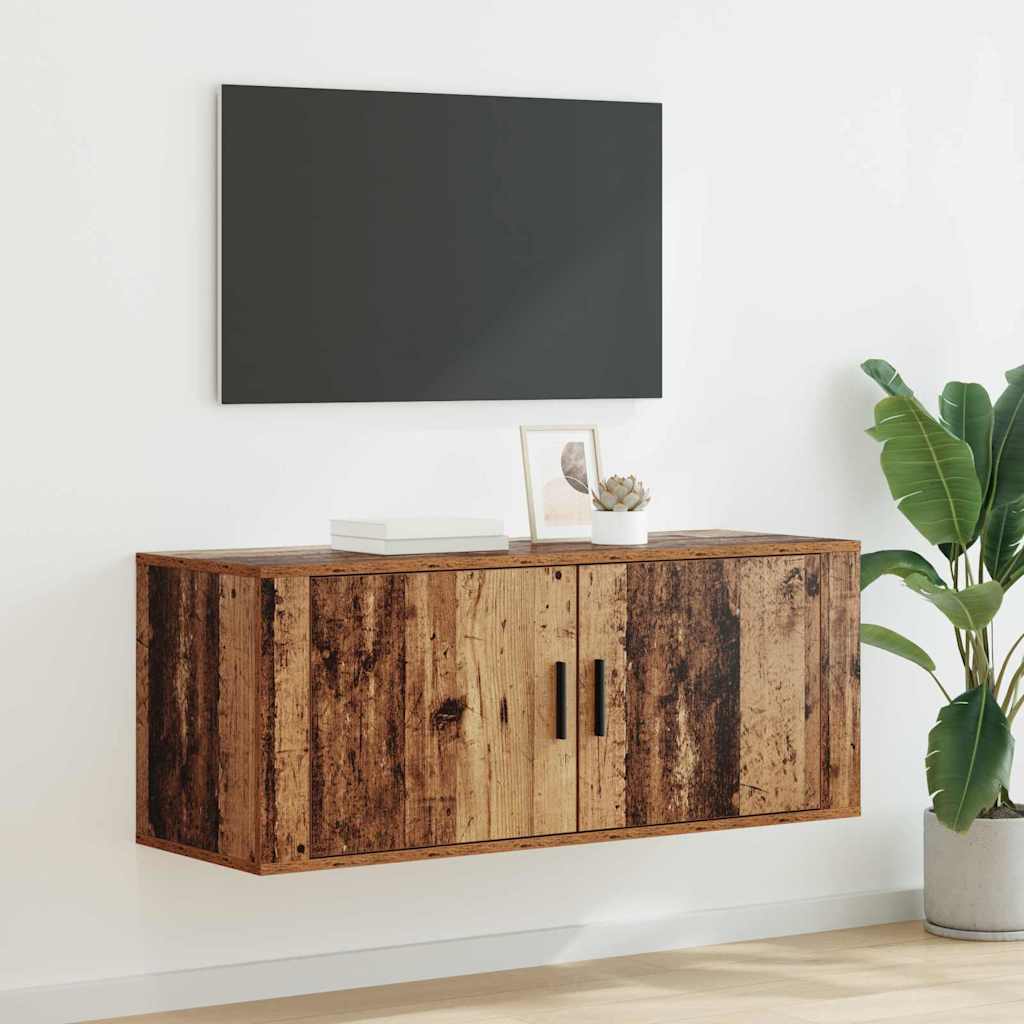 Meuble TV mural Montage mural Bois Ancien 100 x 34,5 x 40 cm - XIOS