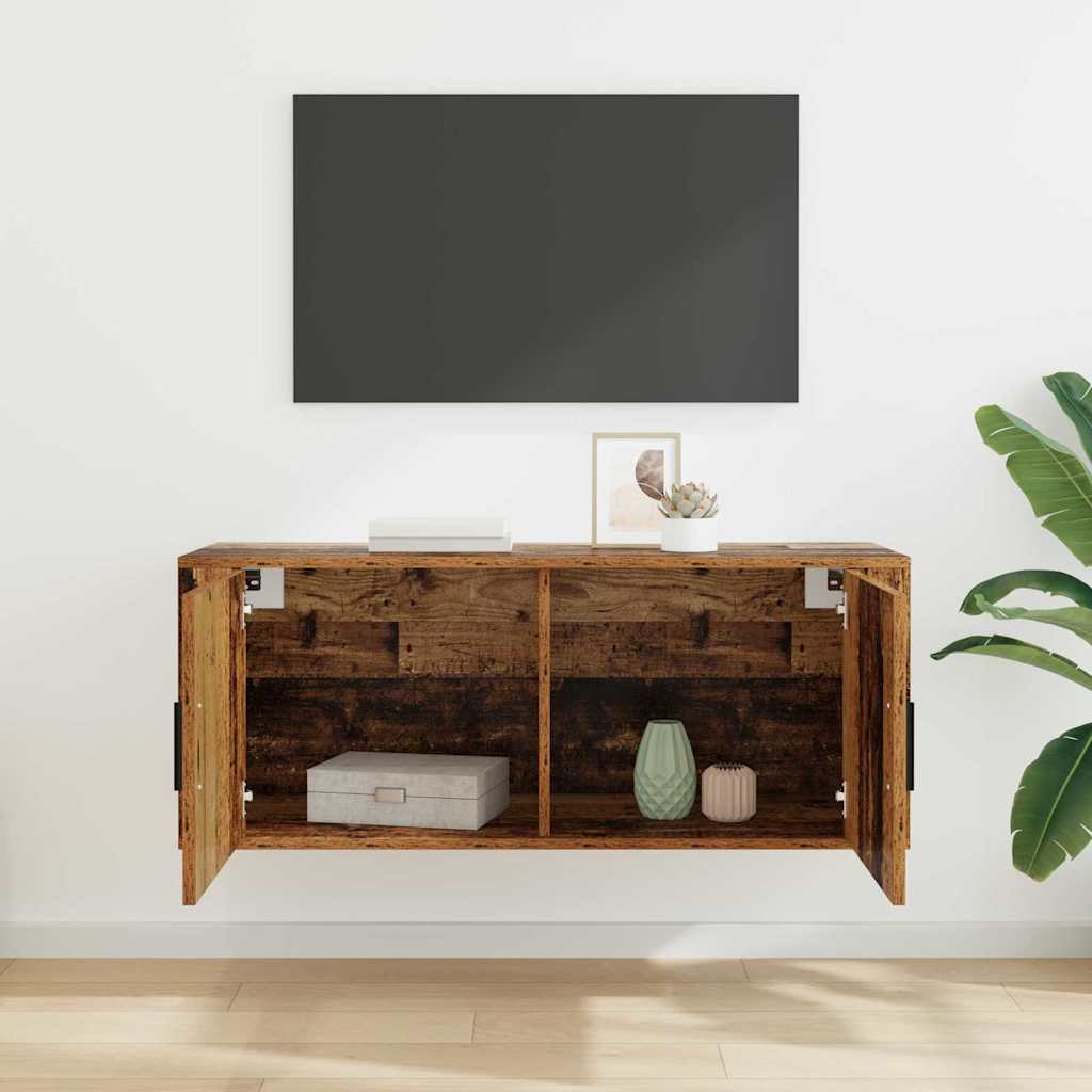 Meuble TV mural Montage mural Bois Ancien 100 x 34,5 x 40 cm - XIOS