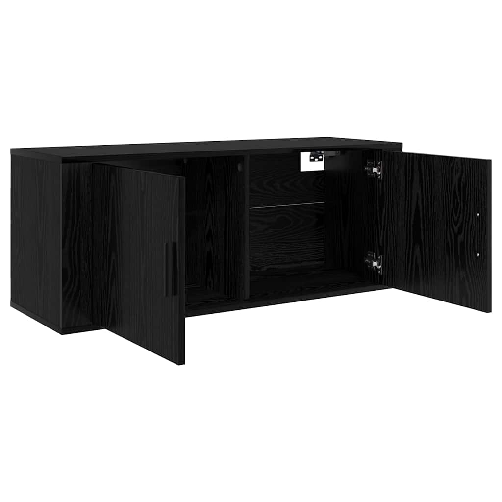 Meuble TV mural Chêne noir 100 x 34,5 x 40 cm Bois d'ingénierie - XIOS