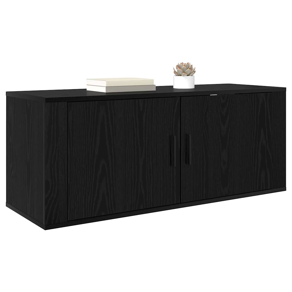Meuble TV mural Chêne noir 100 x 34,5 x 40 cm Bois d'ingénierie - XIOS