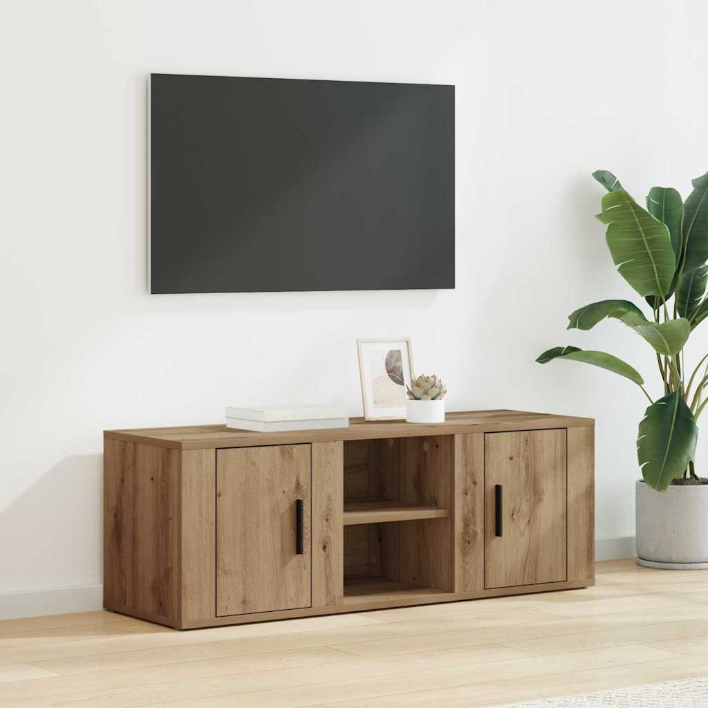 Meuble TV Chêne artisanal 100 x 31,5 x 35 cm Bois d'ingénierie - XIOS